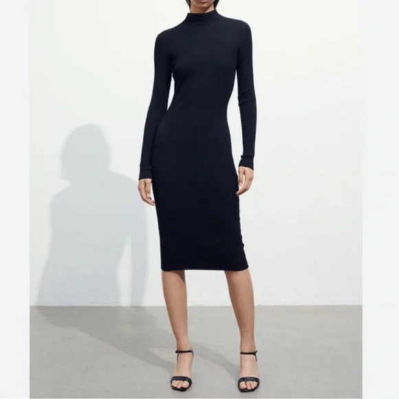 Elegant Black Long Sleeve Dress - Picture 8 of 8